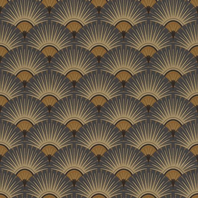 Antracit-arany art deco mintás tapéta 637625 - RASCH - Kép