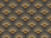 Antracit-arany art deco mintás tapéta 637625 - RASCH
