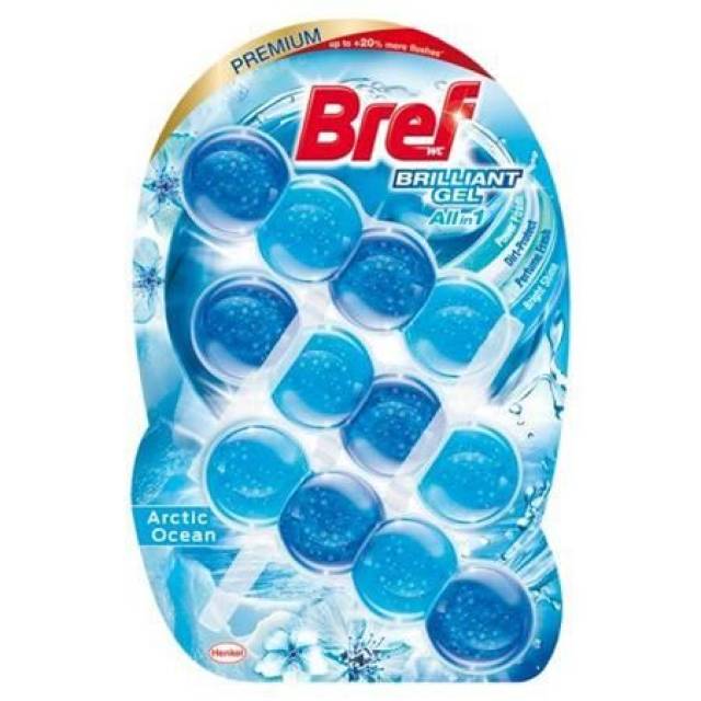 WC-tisztítógél, 3x42 g, BREF 