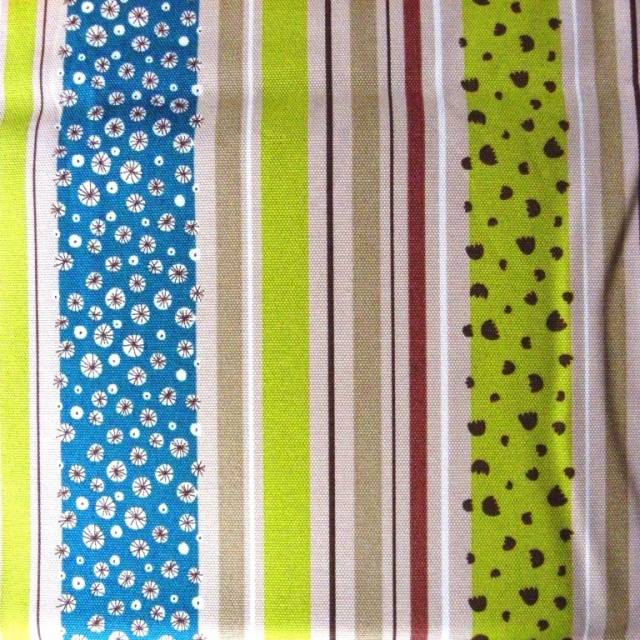 DANDELION csíkos, virágos spanyol lakástextil, 140 cm és 280 cm széles - HomeTextiles - Kép