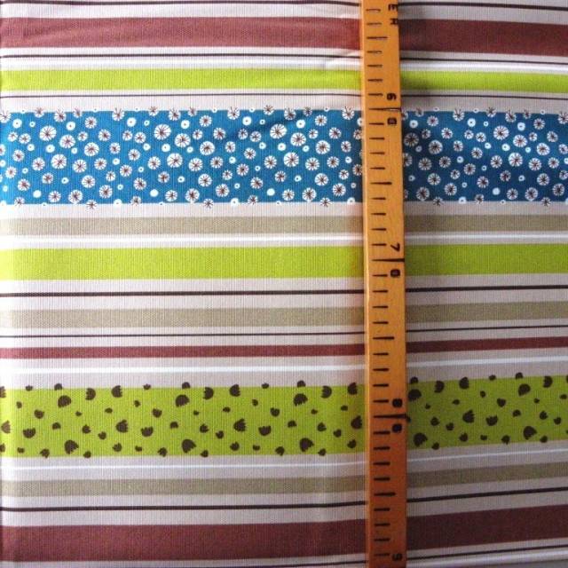 DANDELION csíkos, virágos spanyol lakástextil, 140 cm és 280 cm széles - HomeTextiles - Kép