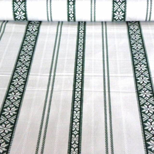 PALÓC szőttes, száda jellegű, zöld mintás pamutvászon - Canvas - Kép
