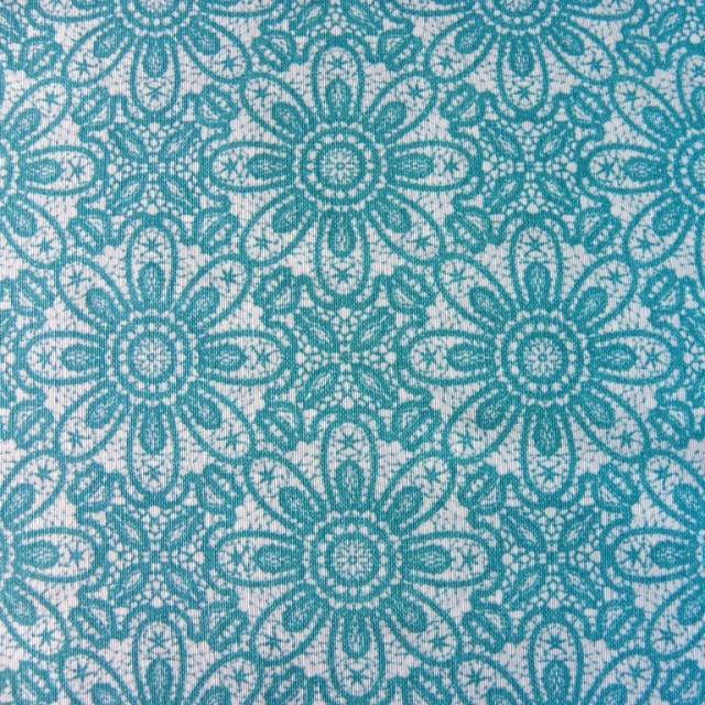 HALASI, csipkemintás lakástextil, dekorvászon, akvamarin. 140 cm és 280 cm széles - HomeTextiles - Kép