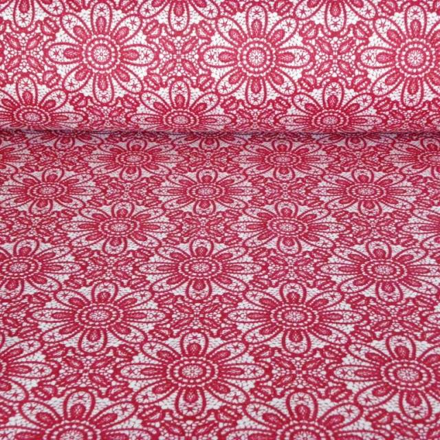 HALASI, csipkemintás lakástextil, dekorvászon, rubin. 140 cm és 280 cm széles - HomeTextiles - Kép
