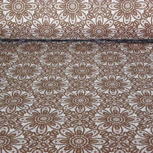 HALASI, csipkemintás lakástextil, dekorvászon, taupe, barna. 140 cm és 280 cm széles - HomeTextiles - Kép