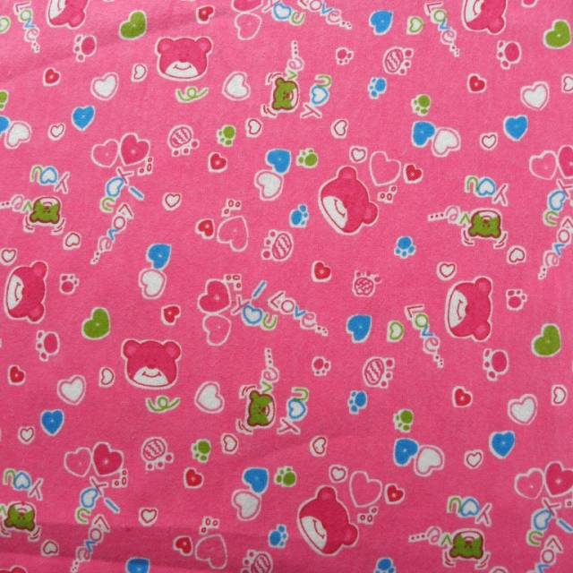 MILU, macis, gyerekmintás pamut flanel méteráru, pink - Flanelle - Kép