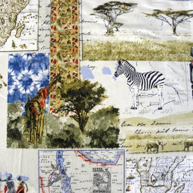 AKCIÓS! AFRIKA mintás lakástextil dekorvászon, kék - HomeTextiles - Kép