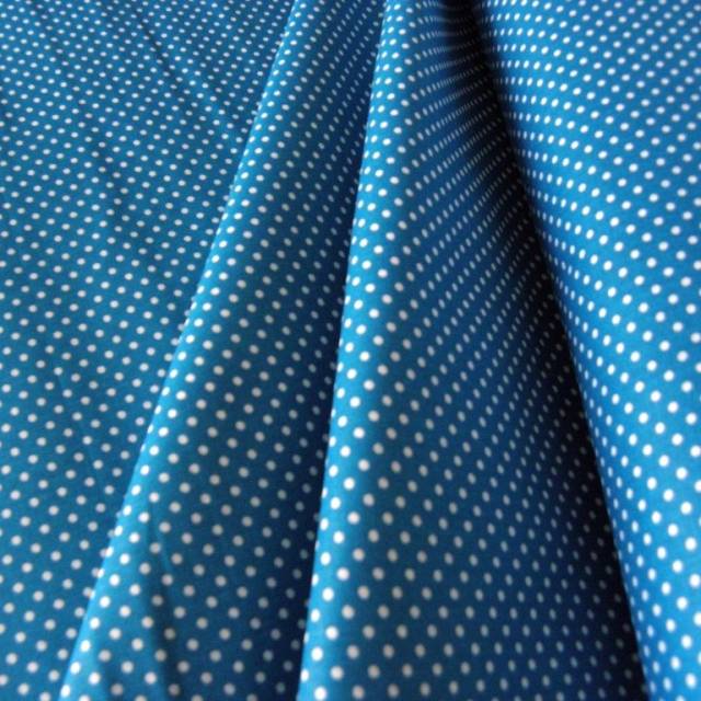 Mosaic blue, középkék apró pöttyös pamutvászon - Canvas - Kép