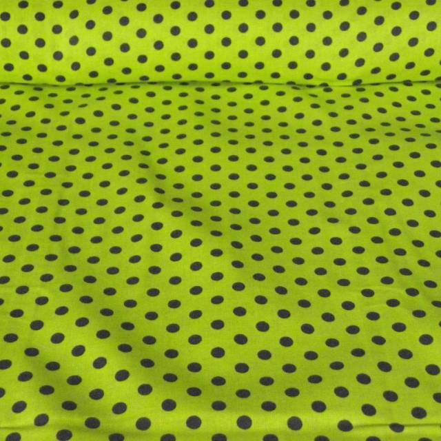 Kiwizöld, fekete pöttyös pamutvászon - Canvas - Kép