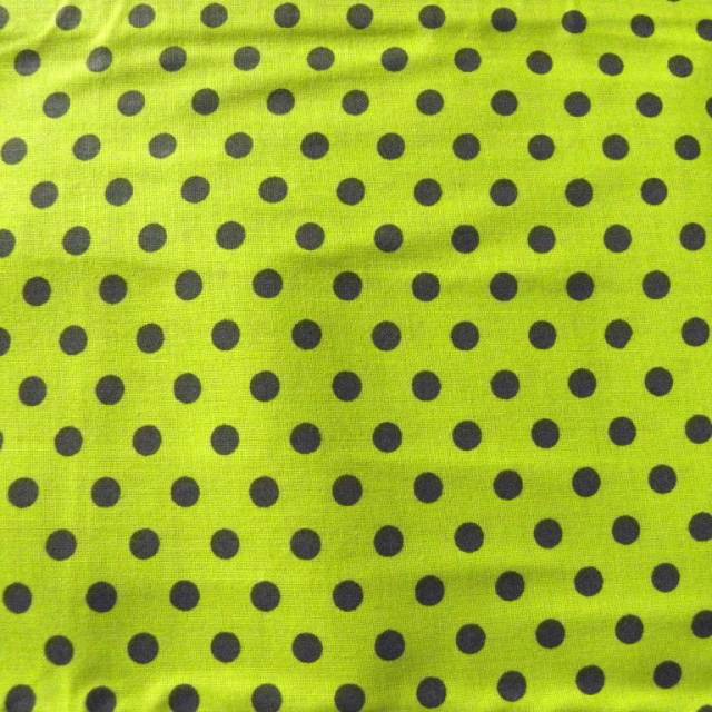 Kiwizöld, fekete pöttyös pamutvászon - Canvas - Kép