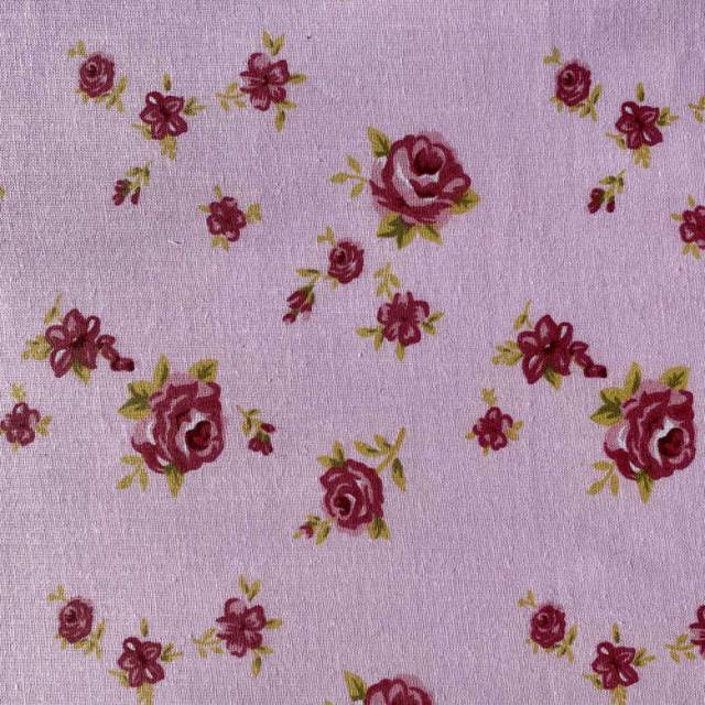 ROSA, klasszikus kis rózsa mintás pamutvászon, rózsaszín - Canvas - Kép