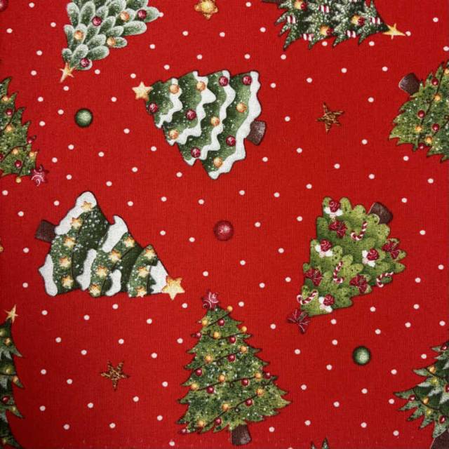 Pöttyös karácsony, ünnepi mintás dekorvászon - piros - HomeTextiles - Kép