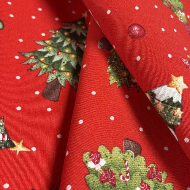 Pöttyös karácsony, ünnepi mintás dekorvászon - piros - HomeTextiles - Kép