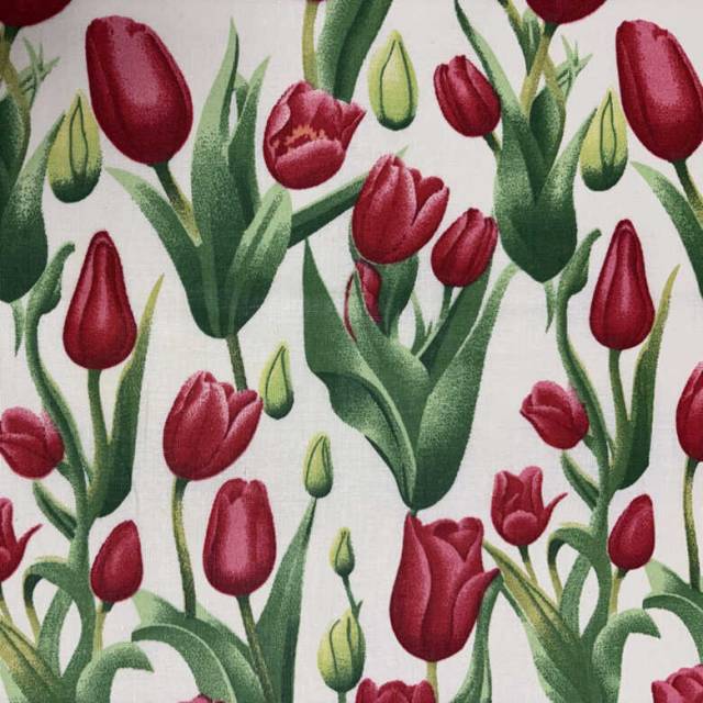 Piros tulipán mintás pamutvászon - Canvas - Kép