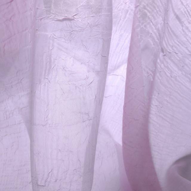 Gyűrt voile fényáteresztő függöny anyag, levendulalila - 270 cm magas - Curtain - Kép