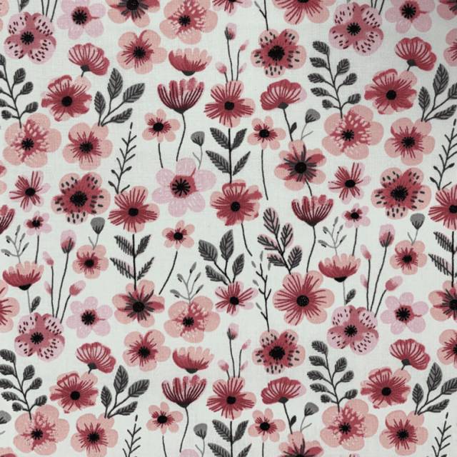 FLOWER, virág mintás pamutvászon, rózsaszín - Canvas - Kép