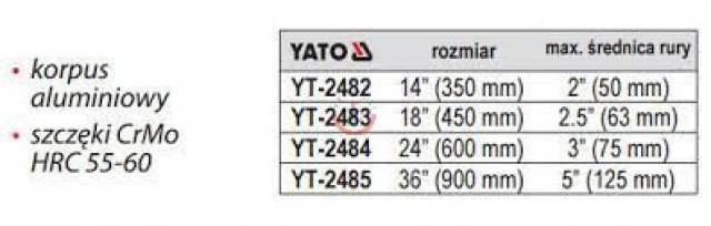 YATO YT-2483 Franciakulcs 18" Alumínium (2483) - Kép