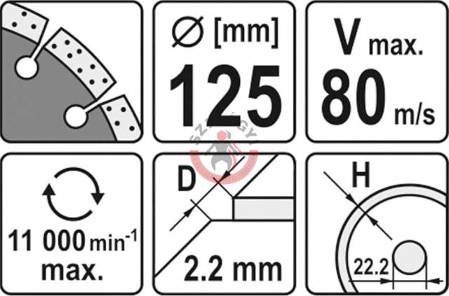 YATO YT-6003 Gyémánt tárcsa szegmentált 125mm (6003) - Kép