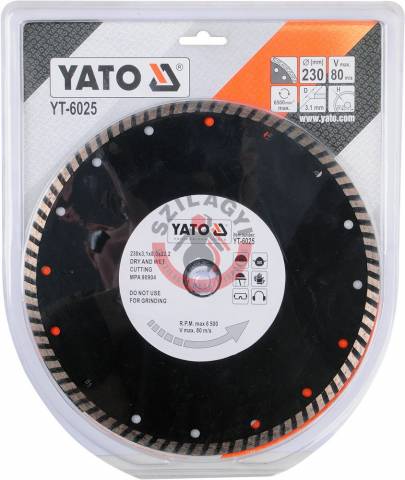 YATO YT-6025 Gyémánt tárcsa turbo 230mm (6025) - Kép