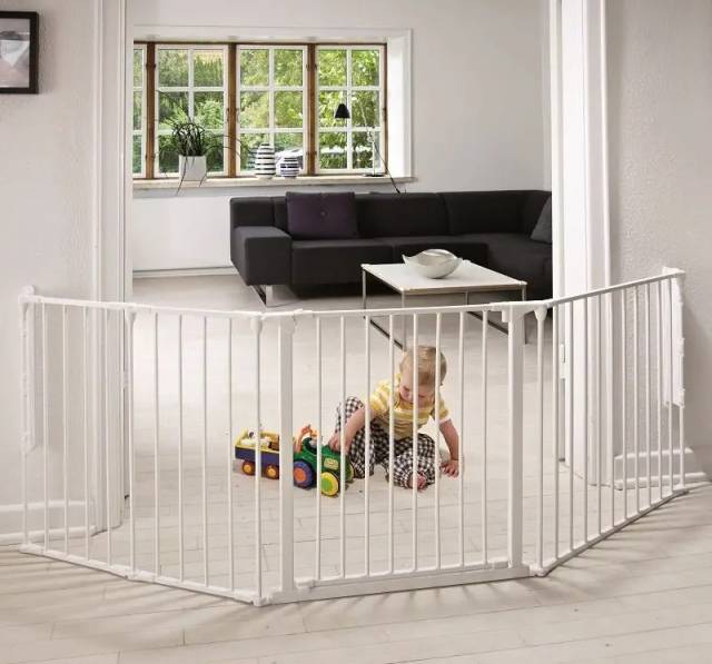 Babydan Térelválasztó, lépcsőrács - L-es csomag, fehér (max. 223 cm) - Kép