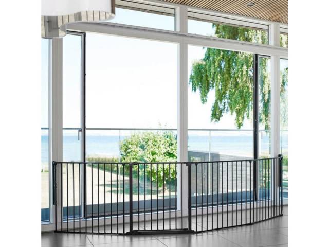 Babydan Térelválasztó, lépcsőrács, kandallórács - XXL-es méret, fekete (max. 350 cm) - Kép