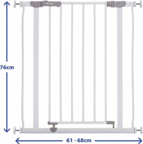 Dreambaby 'AVA SLIMLINE' Keskeny önfeszítős ajtórács, fehér (61- 67 cm) - Kép