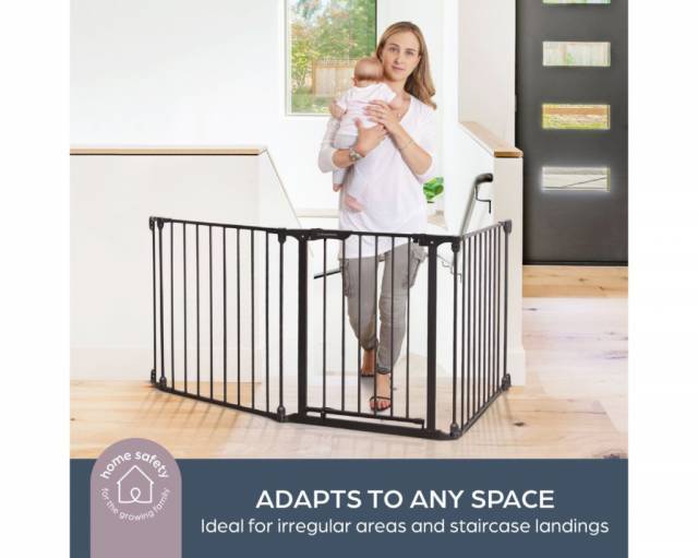 Dreambaby Discovery 3 részes térelválasztó, biztonsági ajtórács, fekete - max. 195 cm - Kép