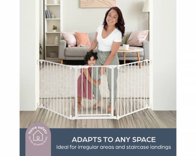 Dreambaby Discovery 3 részes térelválasztó, biztonsági ajtórács, fehér - max. 195 cm - Kép