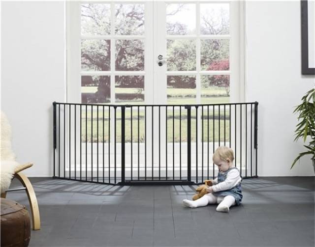 Babydan Térelválasztó, lépcsőrács - L-es méret, fekete (max. 223 cm) - Kép