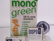 Dispo BIO kontaktlencse (2x1db) + Oftyll Mono Green ápoloszerrel + tok