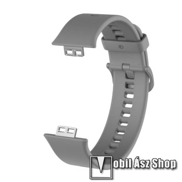 Okosóra szíj SZÜRKE szilikon, 120mm + 75mm hosszú HUAWEI Watch