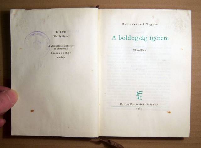 A Boldogság Ígérete (Rabindranath Tagore) 1963 (viseltes) 7kép+tartalom - Kép