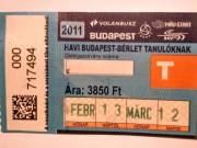 Havi Budapest-Bérlet Tanulóknak 2011 Február (2képpel)