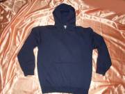 Jersey béléses kapucnis pulóver sötétkék S méret