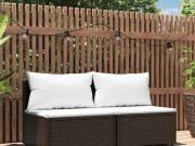 vidaXL 2 db barna polyrattan kerti középső kanapé párnával