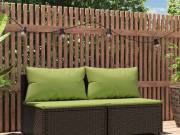 vidaXL 2 db barna polyrattan kerti középső kanapé párnával