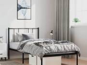 vidaXL fekete fém ágykeret fejtámlával 100 x 190 cm