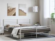 vidaXL fehér fém ágykeret fej- és lábtámlával 183 x 213 cm