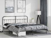 vidaXL fekete fém ágykeret fejtámlával 193 x 203 cm