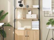 vidaXL sonoma tölgyfa ajtós könyvespolc 76,5x30x154,5 cm rétegelt fa