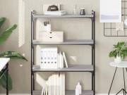 vidaXL 4 szintes szürke sonoma szerelt fa könyvespolc 80 x 30 x 120 cm