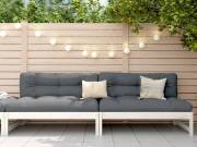 vidaXL 2 db fehér kerti tömör fenyőfa középső kanapé 120 x 80 cm