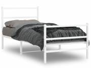 vidaXL fehér fém ágykeret fej- és lábtámlával 90 x 190 cm