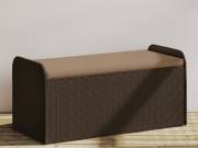 vidaXL barna polyrattan tárolópad párnával 115 x 51 x 52 cm