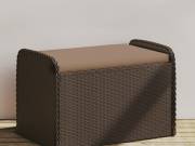 vidaXL barna polyrattan tárolópad párnával 80 x 51 x 52 cm