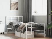 vidaXL fehér fém ágykeret fej- és lábtámlával 90 x 190 cm