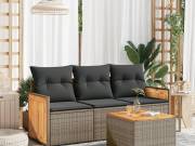 vidaXL 4 részes szürke polyrattan kerti ülőgarnitúra párnákkal