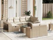 vidaXL 11 részes bézs polyrattan kerti ülőgarnitúra párnákkal