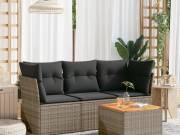 vidaXL 4 részes szürke polyrattan kerti ülőgarnitúra párnákkal