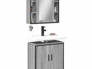 vidaXL 2 részes szürke sonoma színű szerelt fa fürdőszobai bútorszett